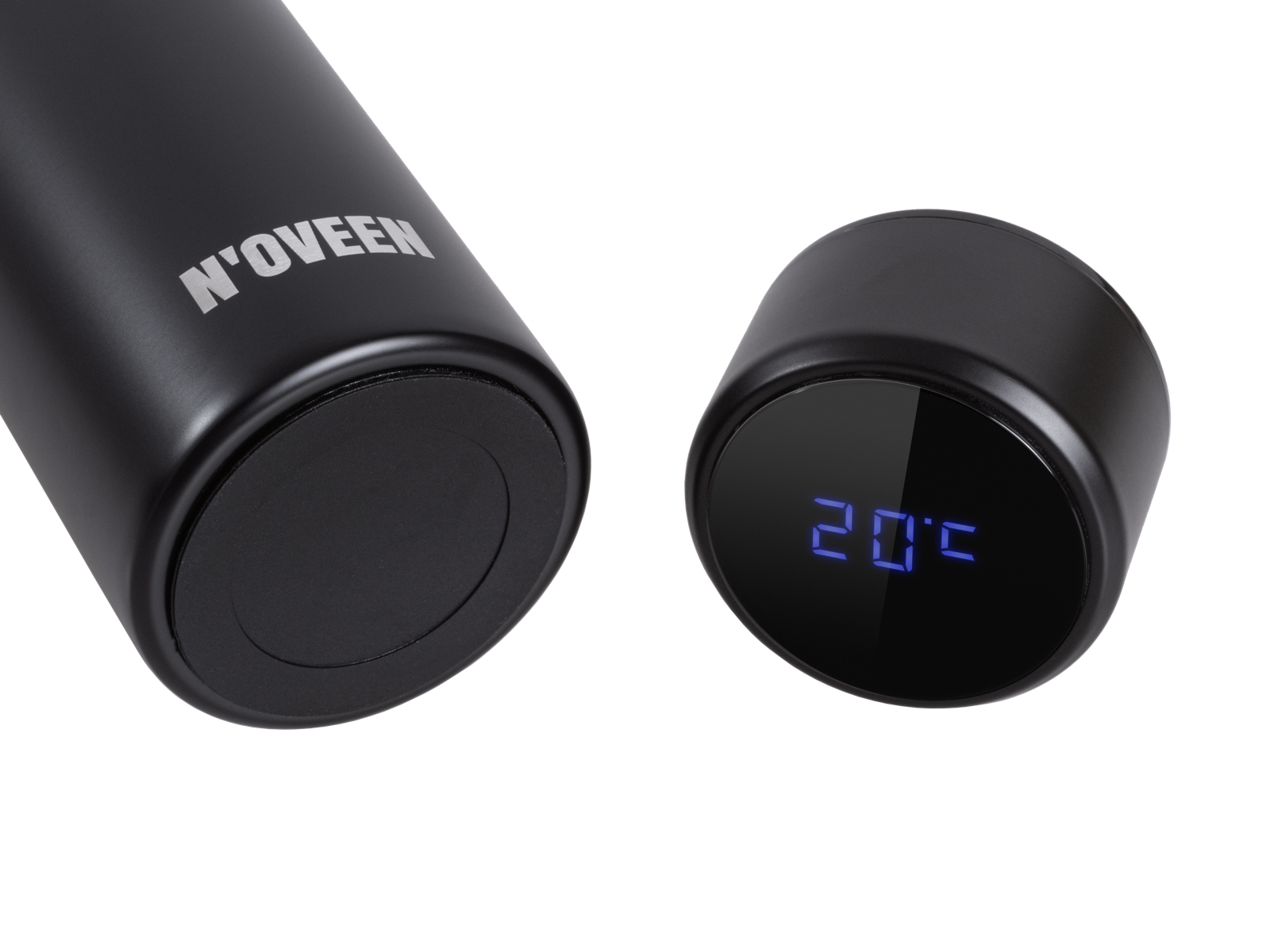 Smart termoflaske LED - 380 ml INOX, Svart